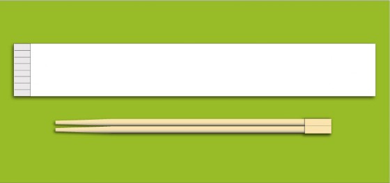 Busta portabacchette 4 x 25 cm Lato aperto con bacchette bambu inserite Busta portabacchette 4 x 25 cm Lato aperto con bacchette bambu inserite